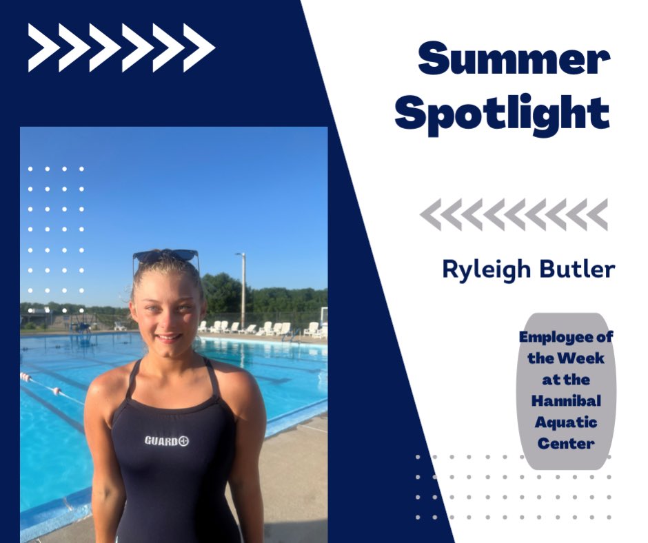 Our head lifeguard has earned the Summer Spotlight Award this week! #hannibalparks #hannibalproud #hannibalaquaticcenter