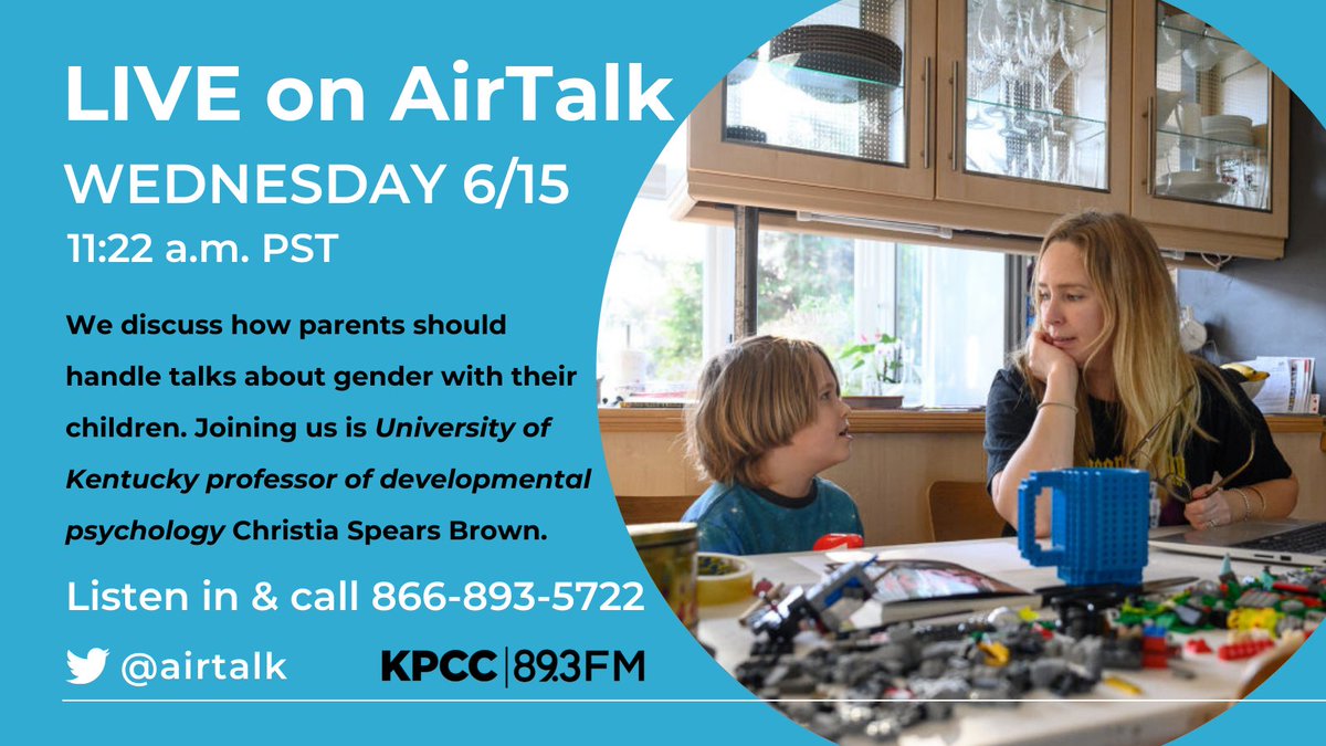 All my LA friends, check out @AirTalk today for my conversation about gender in kids. 