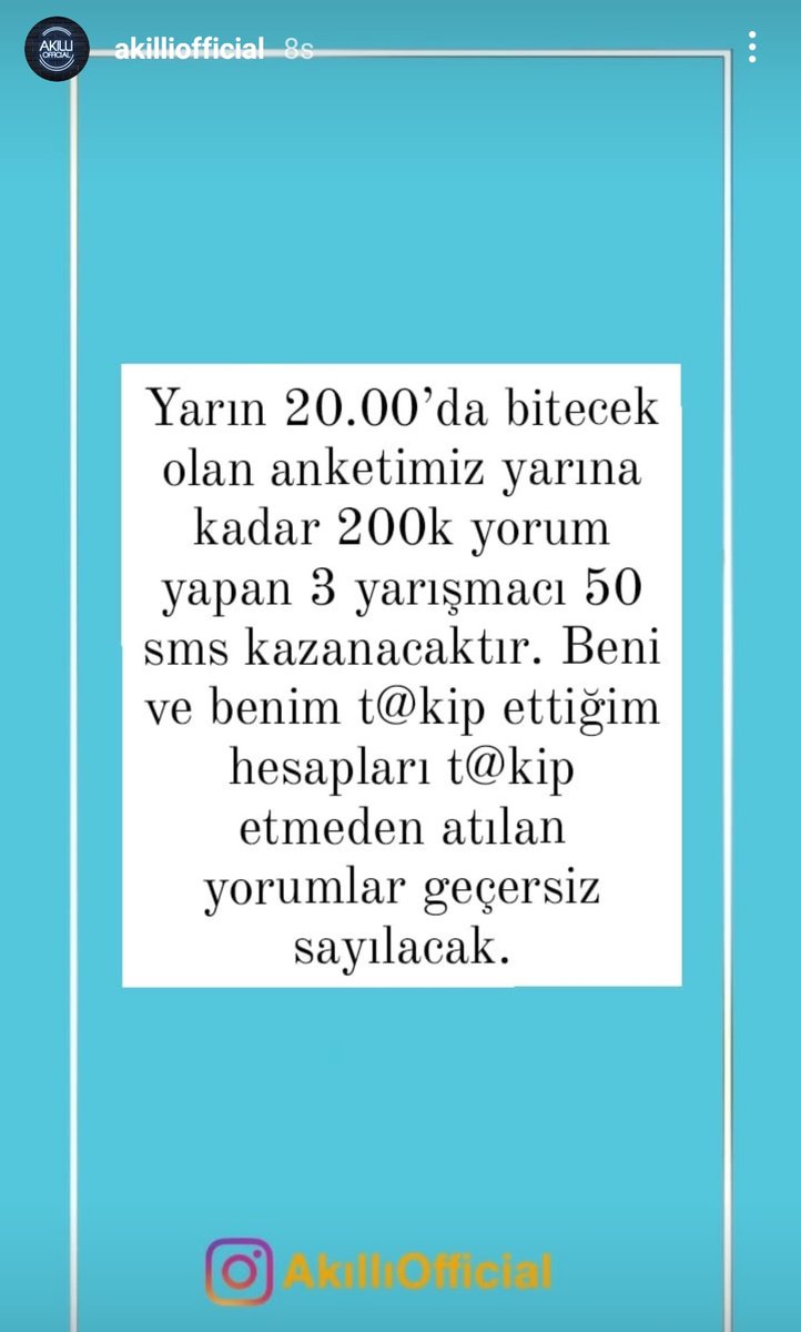 ogfcanket's tweet photo. 50 sms kazanmak için:
Instagram @/Akillioffical sayfasını ve sayfanın takip ettiklerini takip edelim.
Ogeday'ın bulunduğu gönderiyi en kısa sürede 200k yoruma tamamlayalım. 
#OgedayGirişken #ogfc https://t.co/bg1RnrTqgQ