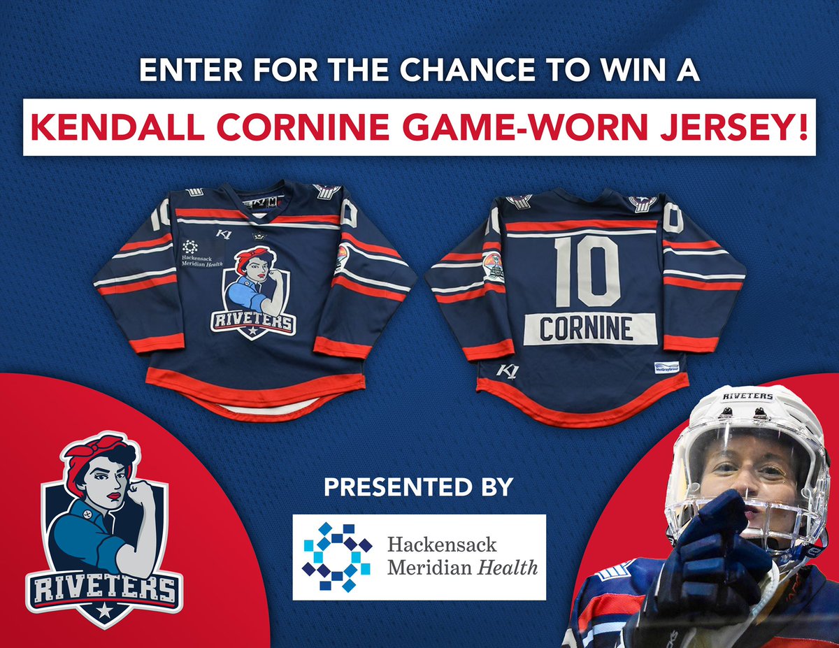 Riveters's tweet photo. 🚨GIVEAWAY ALERT🚨

We’ve partnered with @HMHNewJersey, Official Healthcare Partner of the Metropolitan Riveters, on a very special giveaway.

Enter at the link below to win a one-of-a-kind 2021 game-worn Kendall Cornine home jersey.

Enter now through Wednesday 6/22 at 11:59pmET https://t.co/jLnaCKFIFF
