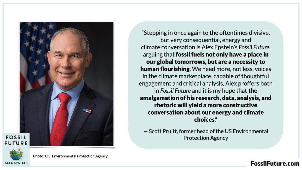 "We need more, not less, voices in the climate marketplace, capable of thoughtful engagement and critical analysis. Alex proffers both in Fossil Future"

- <a href="/ScottPruitt_OK/">ScottPruittOK</a>
