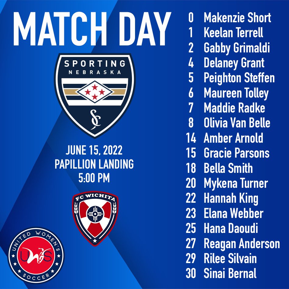 <a href="/SNFC_UWS/">Sporting Nebraska FC UWS</a> Game day v <a href="/FCWichita/">FC Wichita 🏆</a>! 
⏰5:00PM
🏟️Papillion Landings
💵 Free Admission