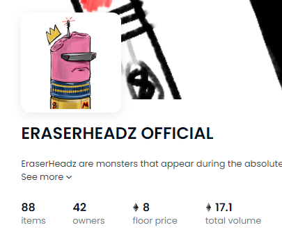 LATE_FX's tweet photo. @ERASERHEADZnft floor is nuts https://t.co/cNxjsoit8X