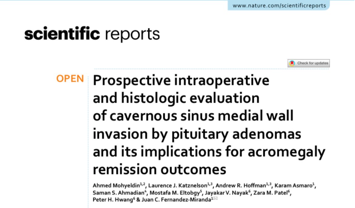 drjfm_stanford's tweet photo. Here our new publication @Nature #scientificreports Surgical innovation brings improved outcomes and new hope for #pituitary #Acromegaly patients @StanfordNsurg @StanfordMed Great collaborative work by @MohyeldinAhmed @KatznelsonLarry @AcroCommunity https://t.co/2jINX5Ui8k https://t.co/rQn30A0JAd