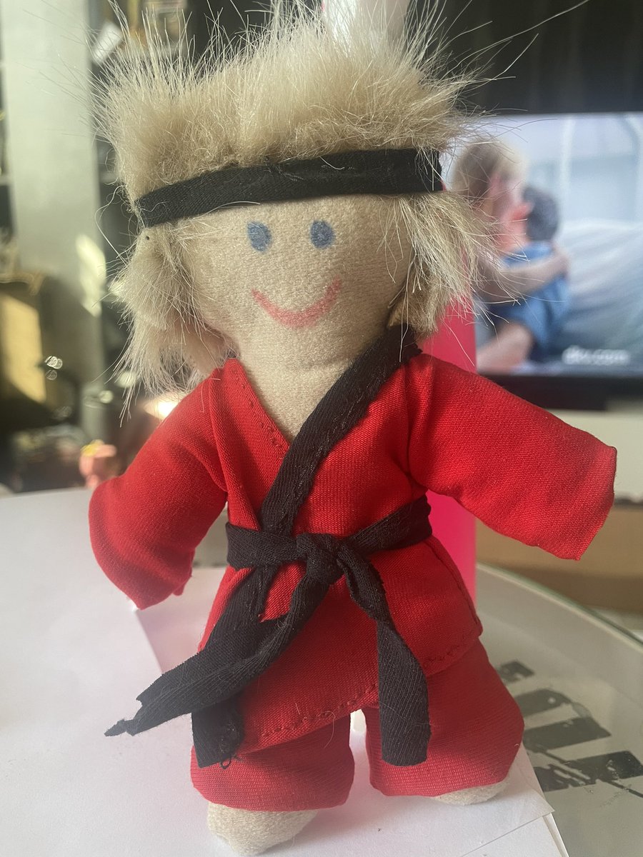 chipNDale16's tweet photo. @WilliamZabka I had to make a little plushy Johnny Lawrence. 
Maybe I’m lucky enough and you see it. And if you see it I hope you’ll like it. #TeamEagleFang #CobraKai #SendItToTheInternet 🐍🦅 https://t.co/aJt8ACmUHL