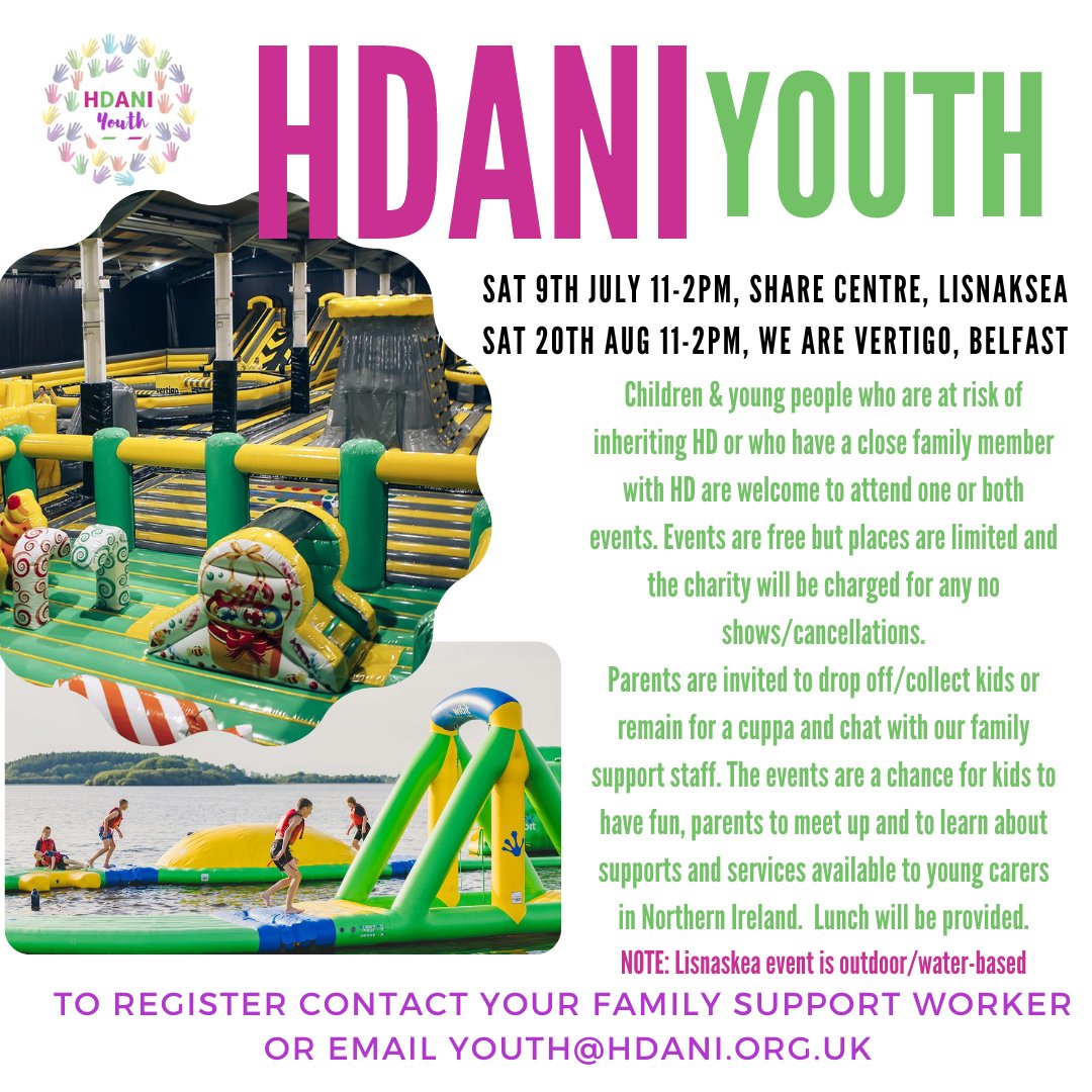 Children and Young People who are at risk of inheriting HD or who have a close family member with HD are welcome to attend this event ow.ly/9XjO50JwTt6