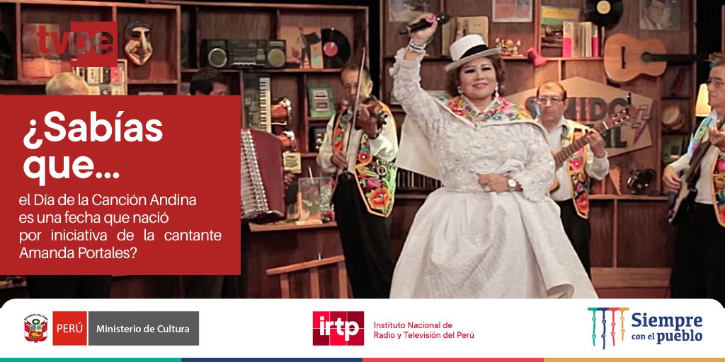 tvperupe's tweet photo. ¡Feliz Día de la Canción Andina! 🎶🇵🇪
Hoy celebramos un año más de esta importante fecha que pone en valor la riqueza musical y tradición andina que se mantiene vigente en el Perú. 👏🏻
#TodosSomosTVPerú https://t.co/lZ6QOhFoDh