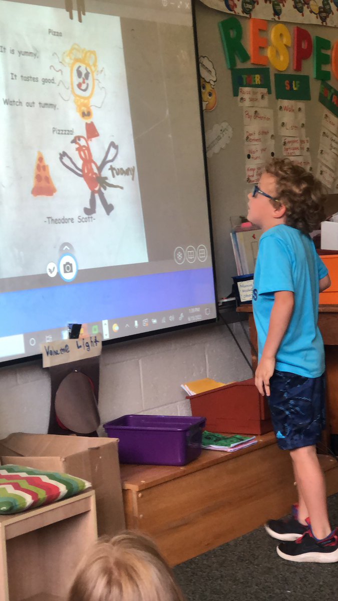 Getting ready for the presentations from first grade <a href="/ProctorSchool/">Christy Coloutti</a>