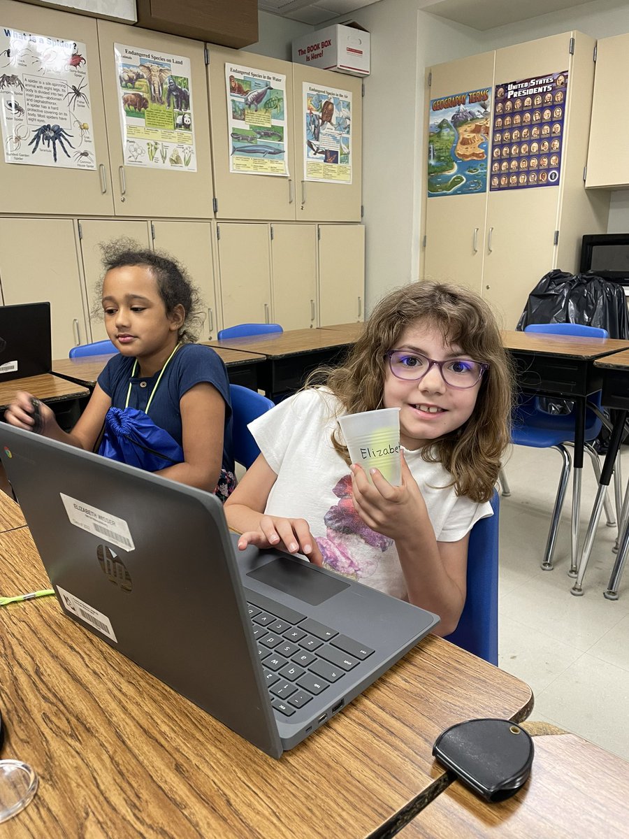 WeaberTim's tweet photo. STEAM Camp Day 3:  The children are learning about how STEAM is everywhere.  The campers investigated plant stems, built birds nests, launched hot air balloons, learned experimental design with made ice cream, finish squeeze bottle rockets. #nlsd4u https://t.co/HXkhItuVwW