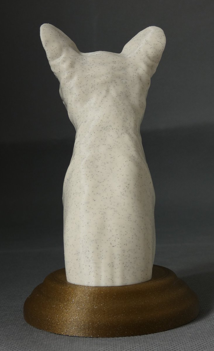 My collection of <a href="/Saddex3D/">LazyApeStudio</a> amazing animal busts continues to grow. 

My latest addition is his sculpt of a Sphynx Cat, printed in <a href="/3DTomorrow/">3DTomorrow</a> Cotswold Limestone and <a href="/Proto_pasta/">Protopasta</a> Good As Gold