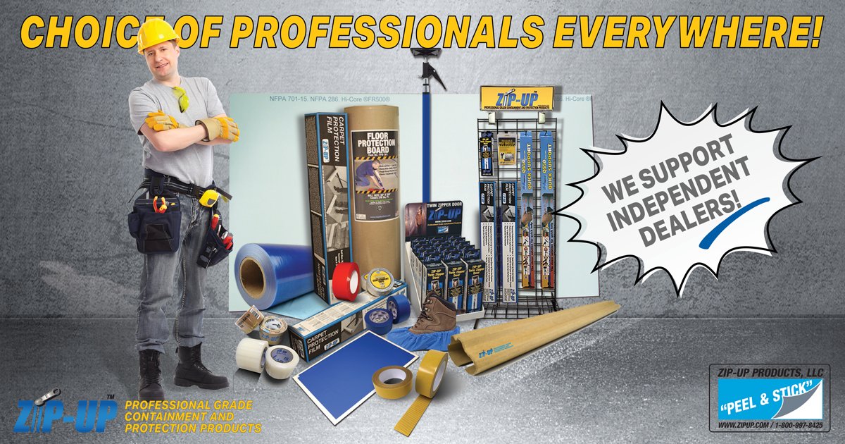 ZipUp_Products's tweet photo. Zip-Up Products: Professional Grade Containment and Protection Products.
Dust Control, Jobsite protection products, and various tape products for construction, remodeling, and restoration.
Call: 800-997-8425 or Email: sales@zipup.com to learn more. #dustcontainment #abatement https://t.co/CybnET2D2H