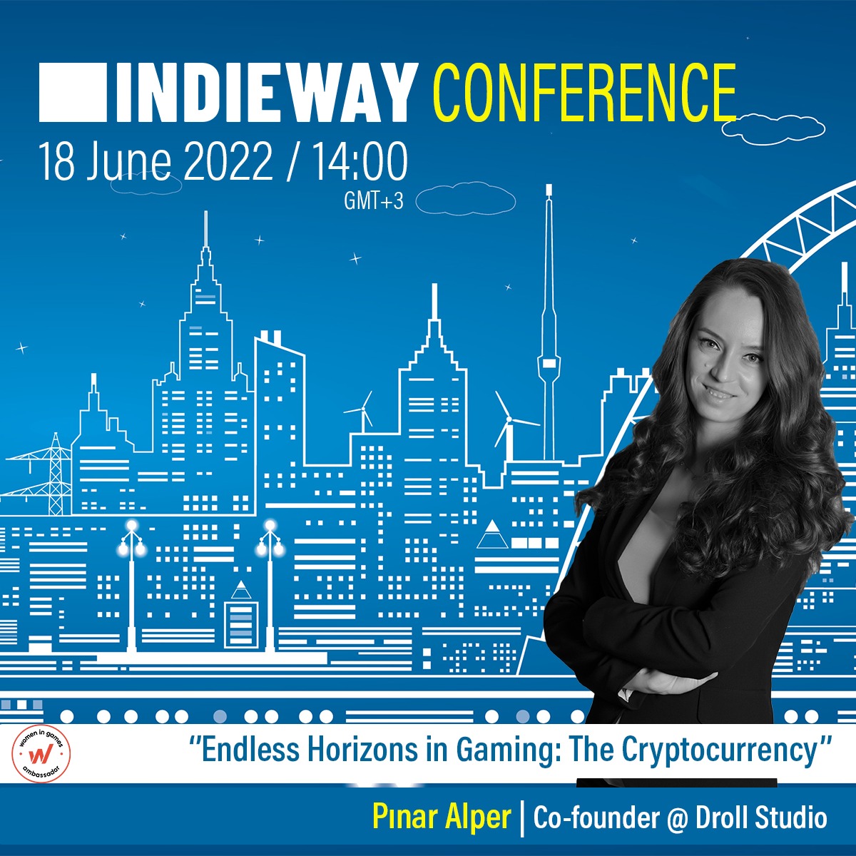 WOIGame's tweet photo. Our Co-founder Pınar Alper is going to talk about blockchain-based games at Indieway's June event. 📢

#drollstudio #game #gamestudio #p2e #blockchain #playandearn #woi #wolfofinvestments #nftgame #indieway #womeningames #event https://t.co/jfheCF1RhL