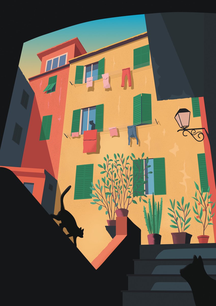 「Cats in Vernazza 🐈‍⬛ 」|Jacek Matysiak 🦛 open for commissionsのイラスト