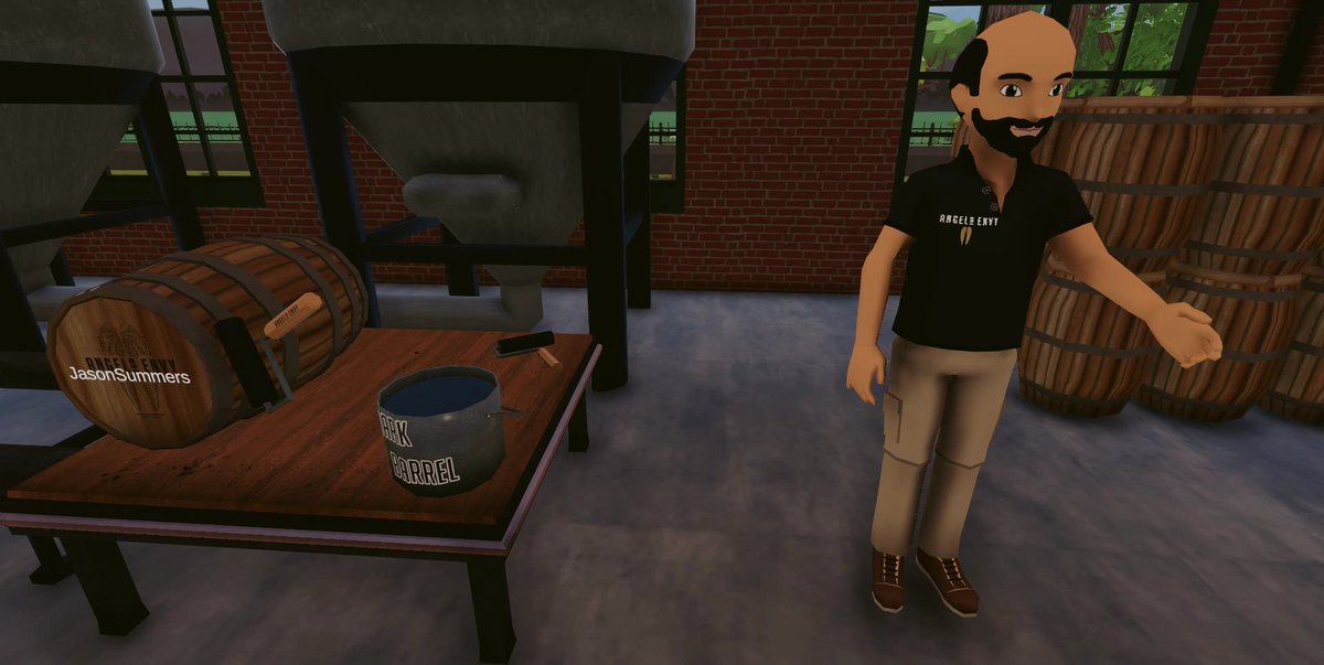 JsCoincollector's tweet photo. Welcome to the #Metaverse! Thanks for letting us tour the #MetaDistillery 📸😯🤔📸 The place is awesome! 🤯 Now I know how one of my favourite drinks are made 😁 Cheers!
@Angels_Envy #ANGELSENVYMetaDistillery #NationalBourbonDay #Decentraland #Wearables https://t.co/i2ZBj2Xk03