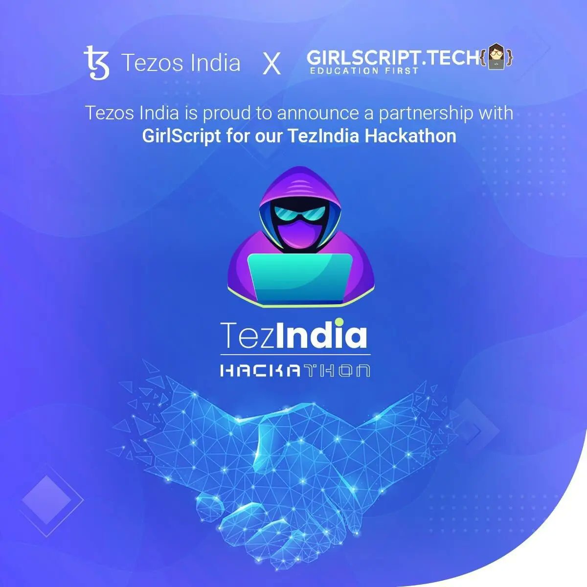 Girlscript1's tweet photo. GirlScript Foundation is now the Outreach Partner for Tezos India initiative"TezIndia Hackathon"

@Girlscript1 @IndiaTezos https://t.co/FFeLQQICwq
