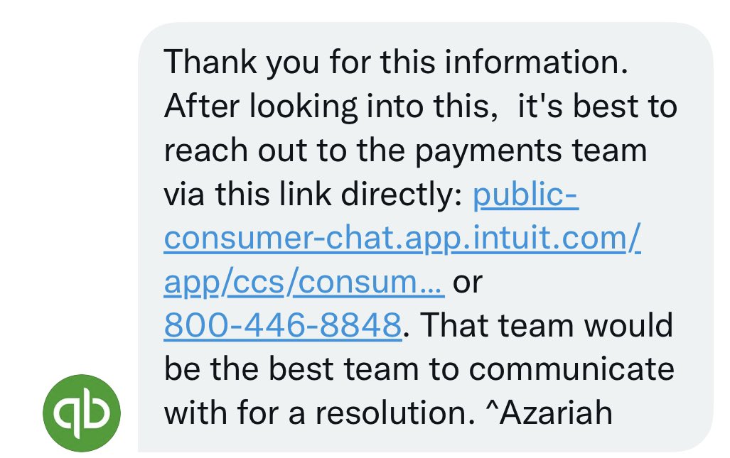 QurlQuest's tweet photo. This is not okay. We have reach out to QuickBooks. We have respectfully reach out several time and this is what they continue to tell us. Another example of a huge corporation collecting money and not helping small business. @QuickBooks needs to do better https://t.co/pS1jsWsdYW