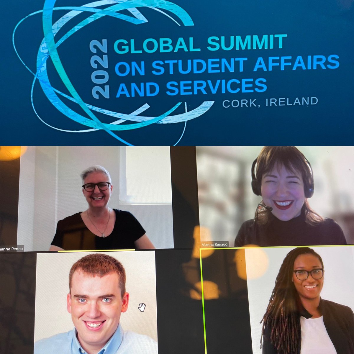 And we are kicking off with our virtual attendees for the #GS2022! Very #BUProud to be virtually supporting on the 2022 Global Summit at the University College Cork with over 150 global delegates in person and 75 online all focused on Student Affairs and Services.