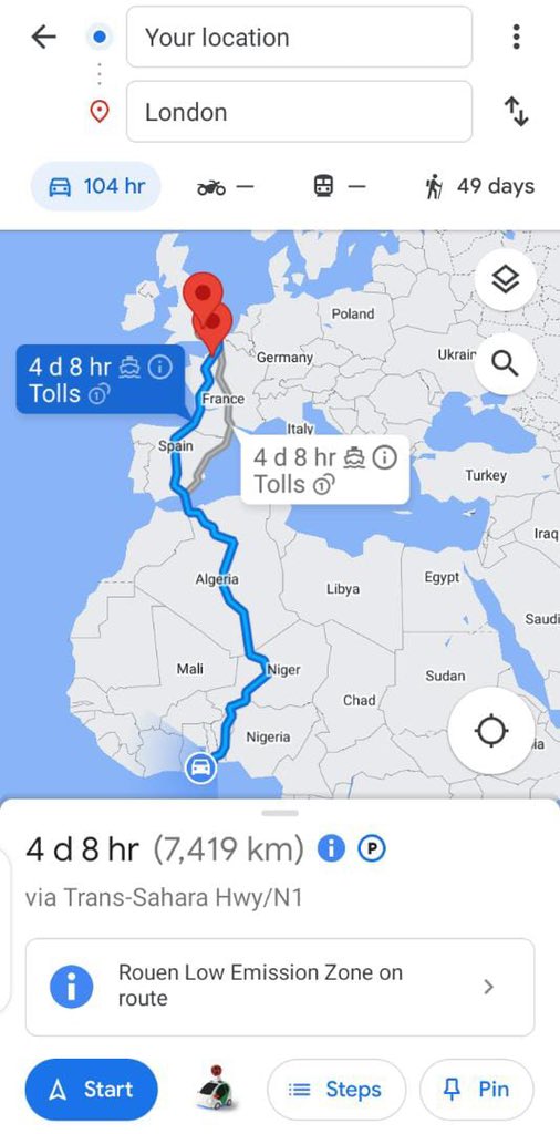 PatrickTVGH1's tweet photo. With Fuel and commodity prices rising in Ghana and globally, i have had to dug deep into finding solutions.
I just discovered that with just Ghs 1,470, i could travel from Kasoa to London with ease.
Read the Thread for more
#WalkingSolution https://t.co/Auq2agRtRo