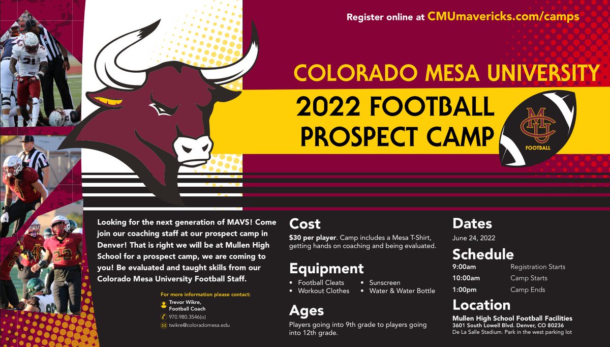 Check out CMU’s football camp 🙌🏈 Details and link to get signed up below:

bit.ly/3NX3G2o