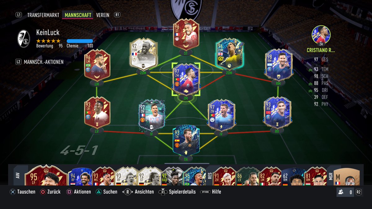 Solides Team würd ich sagen👍🏽

Alle untrade bis auf Messi, kein Plan was dieses FIFA mit meinem Packluck los ist😂