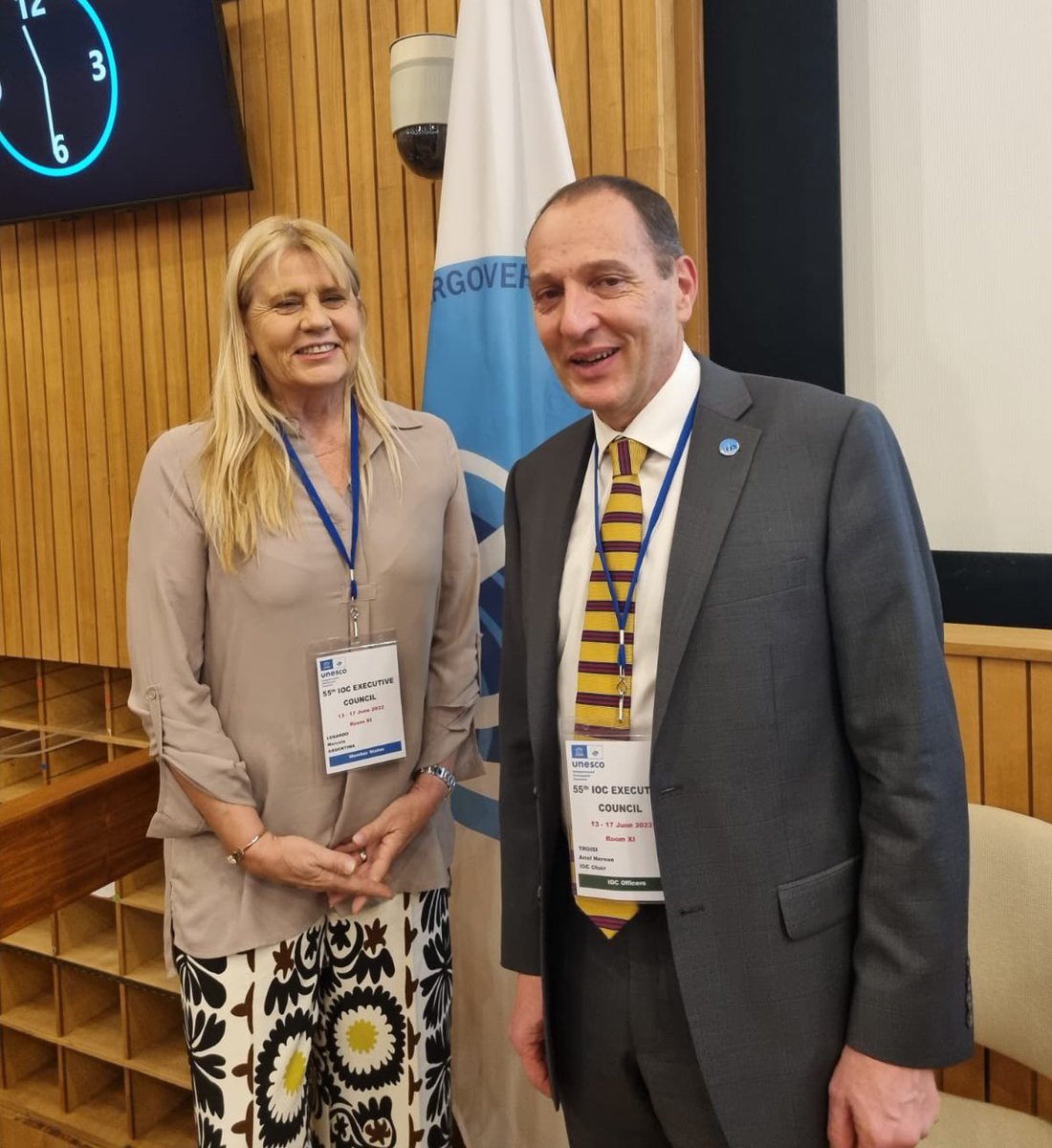 mmlosardo's tweet photo. Con el argentino @ArielTroisi, Presidente de la Comisión Oceanográfica Intergubernamental de la #UNESCO, en la 55ª sesión de su Consejo Ejecutivo, en el cual los Estados miembros buscamos mejorar la comprensión y gestión de nuestros océanos, costas y ecosistemas marinos.
#EC55 https://t.co/A4TK7dgkA9