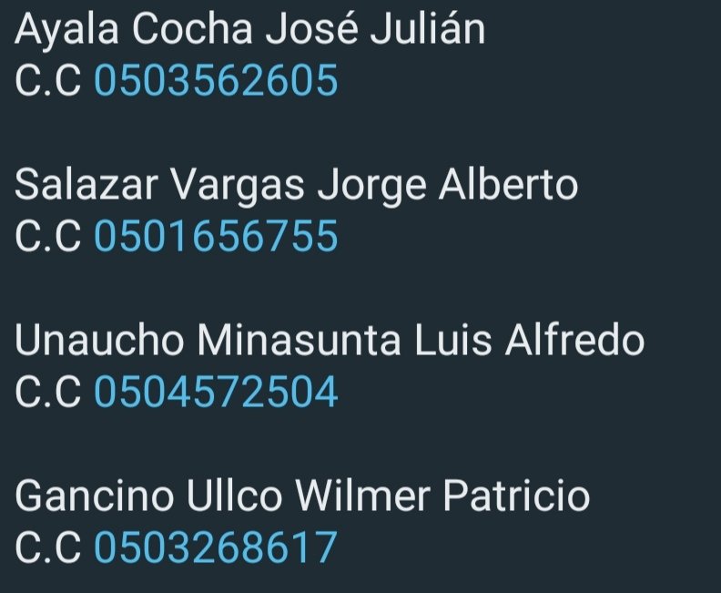 unocanc1's tweet photo. #JornadaParoNacional | Compartimos la lista de l@s compañer@s detenid@s en el segundo día de la jornada del paro nacional, quienes han sido reprimidos, maltratados y retenidos por la @PoliciaEcuador y las @FFAAECUADOR.

#ParoNacionalEcuador 
#EnUnidad https://t.co/h9hTY4OKLd
