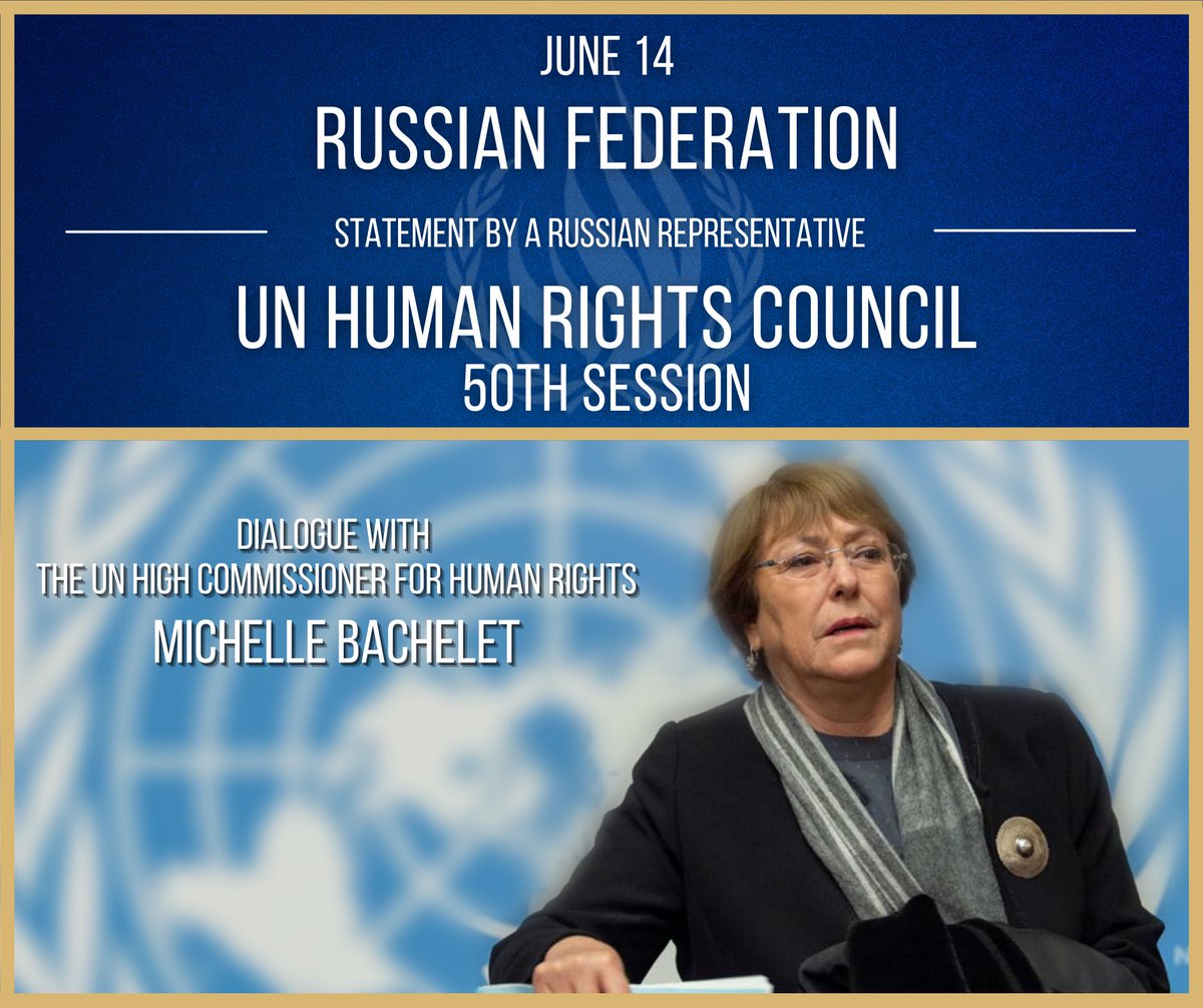 mission_russian's tweet photo. A Russian representative at @UN_HRC: 

💬 We regret that @mbachelet doesn’t have the courage to condemn the use of civilians by the Ukrainian military as "human shields" and civilian infrastructure – as firing positions

📑 full statement (🇷🇺/🇬🇧): https://t.co/GsXBQy4DBL https://t.co/quyMkZMcXE