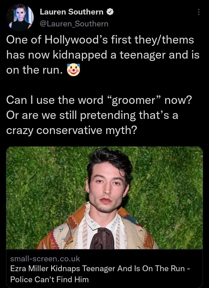 Safe to say that there is a concern that conservatives are gonna weaponise the Ezra Miller situation against the LGBT community