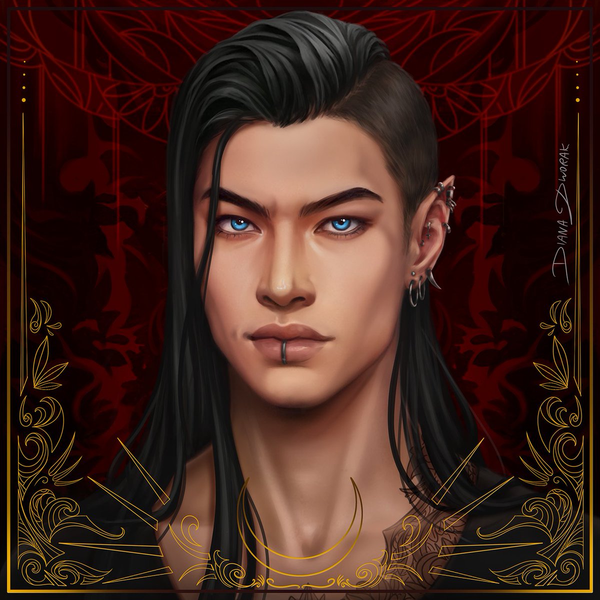 Ruhn Danaan from Crescent City done for <a href="/Thebookishbox/">The Bookish Box</a> 💜