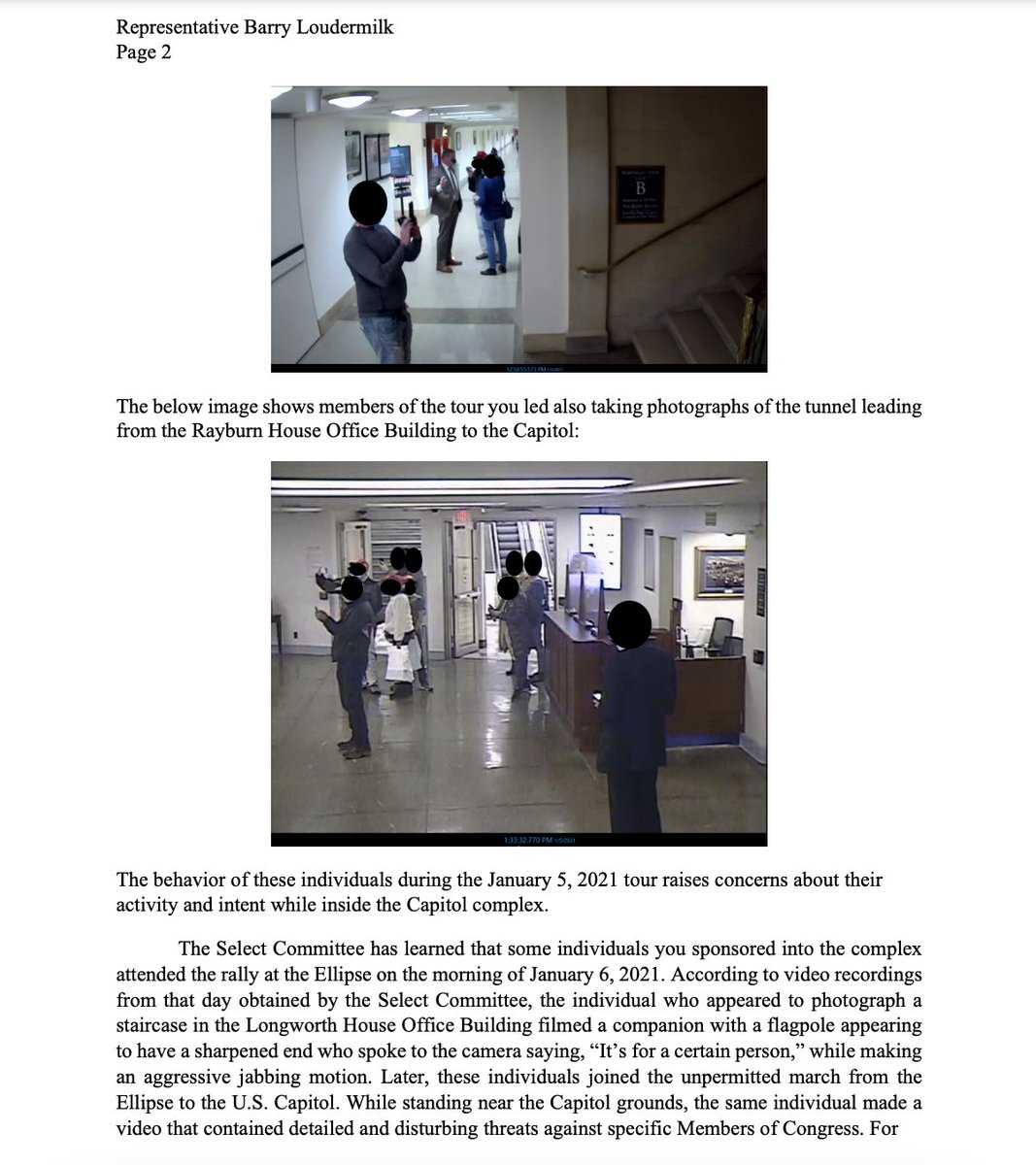 JakeSherman's tweet image. NEWS: @January6thCmte ahs sent a letter to @RepLoudermilk about what we broke in @PunchbowlNews this AM

The committee says that one of the people he gave a tour to threatened @SpeakerPelosi, @RepJerryNadler, @AOC, @SenSchumer 

Video here bit.ly/3Ho4rPy