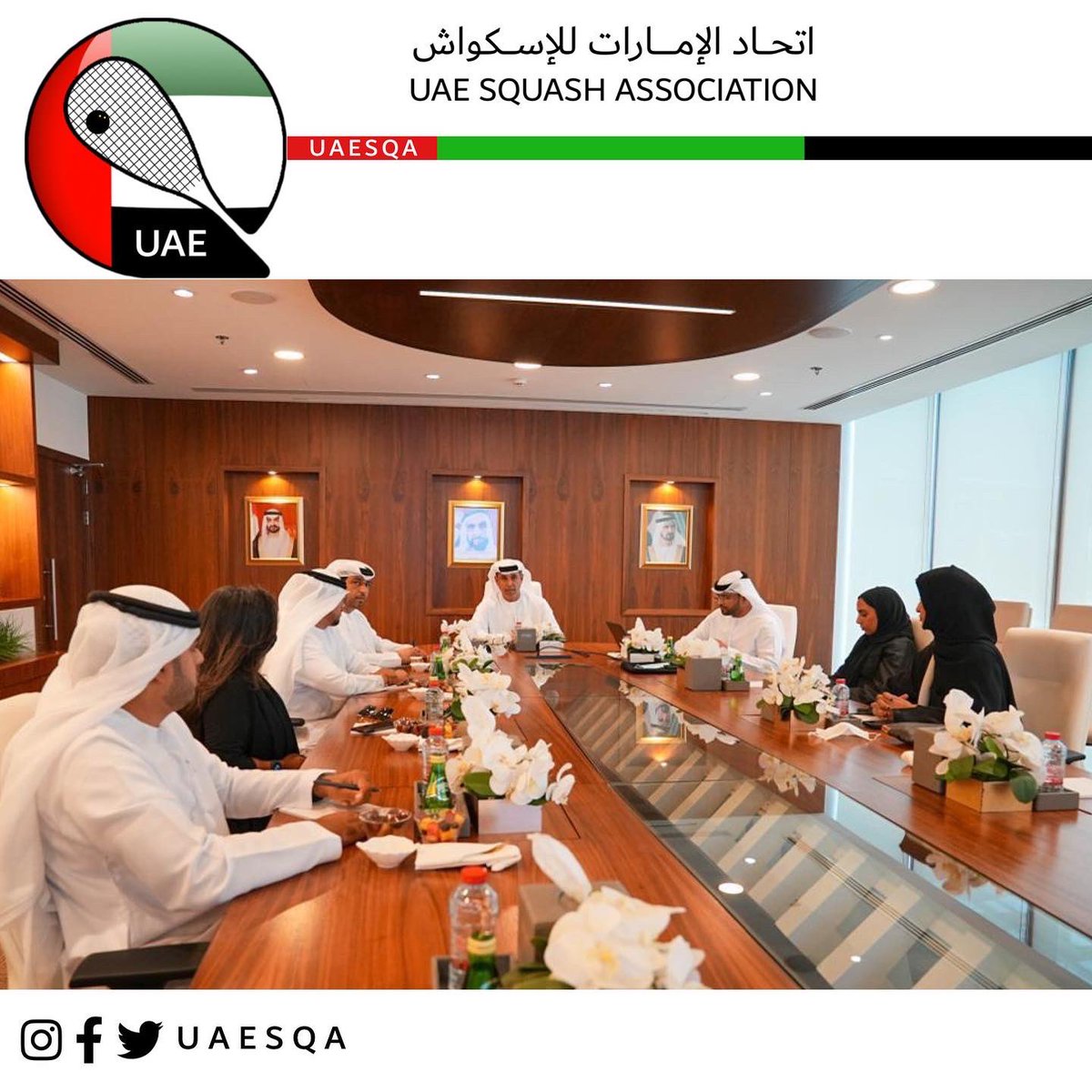 Uaesqa's tweet photo. عقد مجلس إدارة اتحاد الامارات للاسكواش اجتماعه الثالث في مقر مجلس دبي الرياضي

UAE Squash Association held 3rd meeting at Dubai Sports
@uaenoc
@gasgovae
#الهئية_العامة_للرياضة #اللجنة_الأولمبية_الوطنية #اتحاد_الامارات_للاسكواش https://t.co/IbfClLkL60