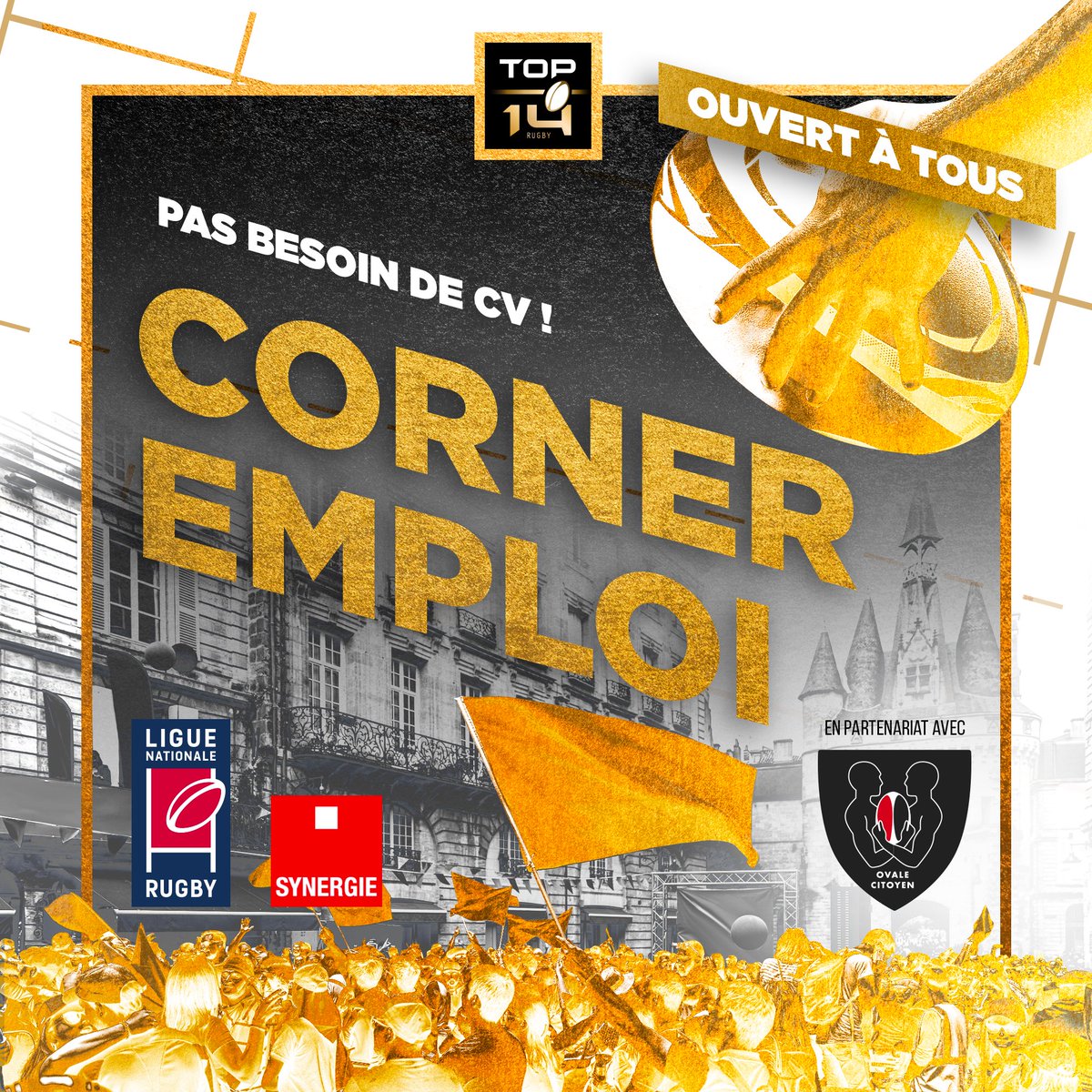 OvaleCitoyen's tweet photo. Rendez-vous sur le village de @LNRofficiel pour les 1/2 finales du @top14rugby : rugby inclusif, corner emplois avec @Synergie ou @bricodepot, récupération de vos anciens équipements avec @LandRoverFrance. C'est vendredi et samedi de 10h à 20h. https://t.co/dsfByu1w0x