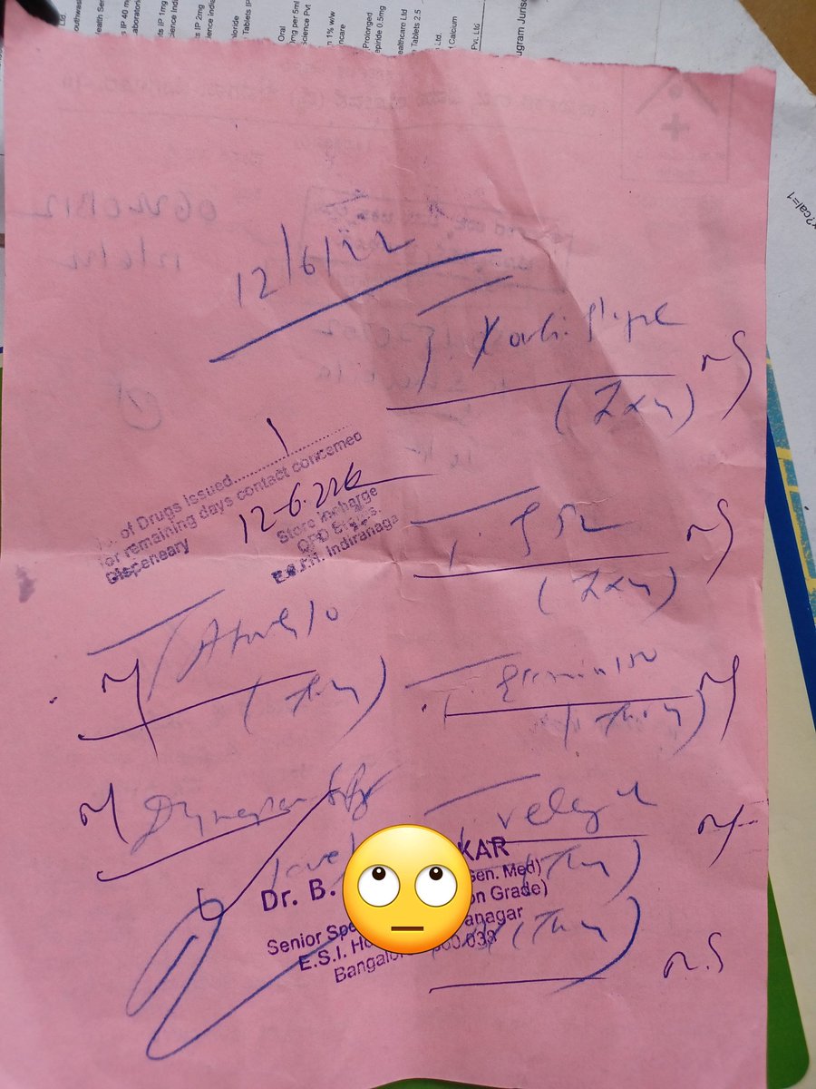 Pratima33481519's tweet photo. Today I failed to dispense all the medicines because I could not understand this prescription. I tried hard to match my understanding with patient's symptoms by asking questions but found it risky to dispense π What should have been the right approach? @montu9689 @IPA_India https://t.co/niKwiYyujl