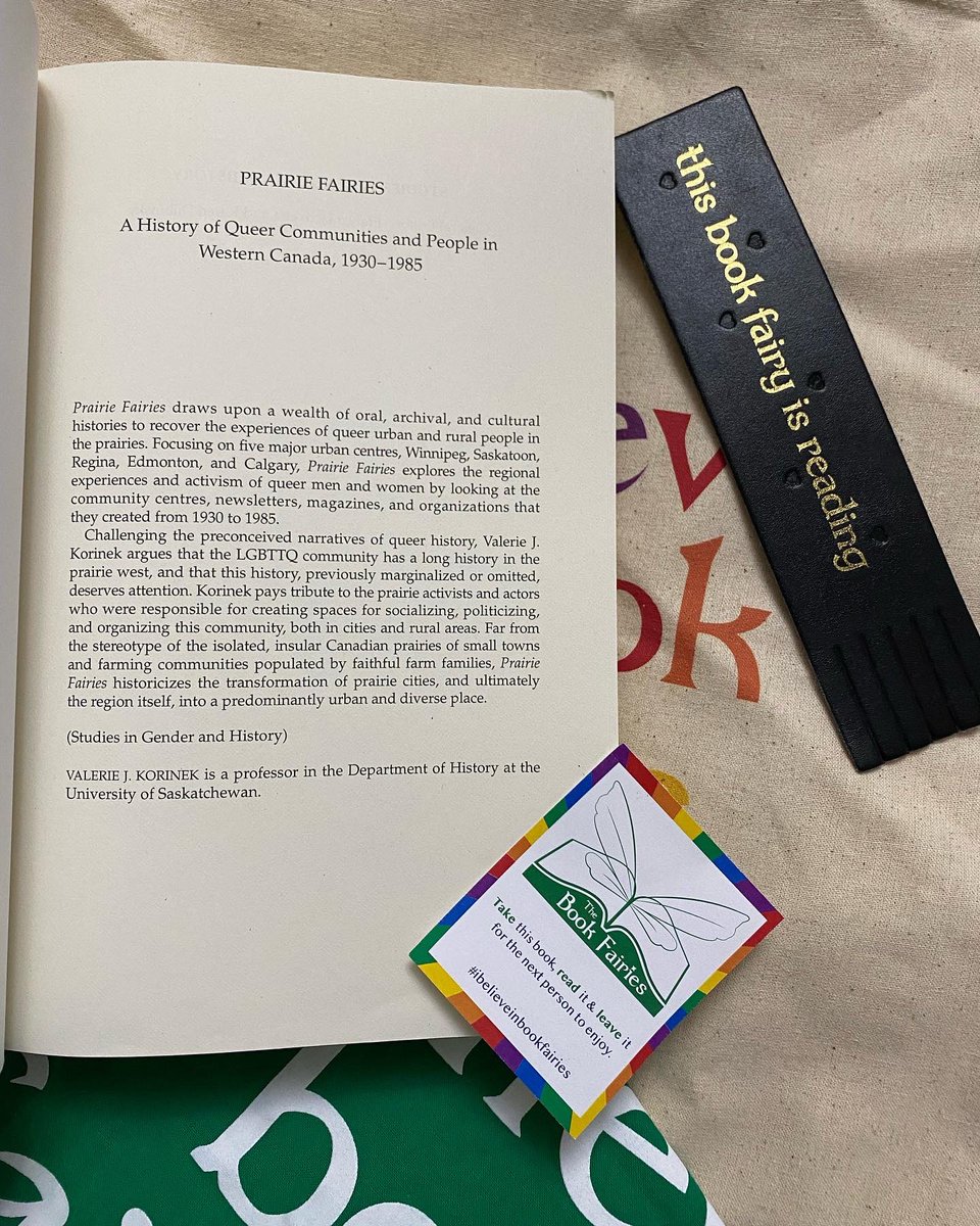 bookfairiessask's tweet photo. Love is love🌈 A Saskatchewan Book Fairy is celebrating #BookFairiesWithPride by reading Prairie Fairies: A History of Queer Communities and People in Western Canada, 1930-1985 by Valerie Korinek.
#ibelieveinbookfairies
#thisbookfairyisreading #shareyourfirstpage #pride2022 https://t.co/4A598pjYOg