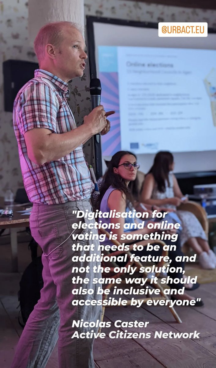 A great and insightful speech by Nicolas Caster from the <a href="/URBACT/">URBACT</a> Active Citizens Network <a href="/AcnActive/">Active Citizens network</a> during the #URBACTfest breakout session "Tech and Digital Solutions". #BetterCities