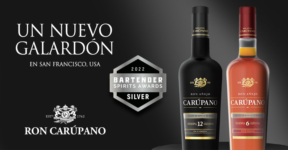 La ciudad de San Francisco fue el escenario del concurso Bartender Spirits Awards donde por primera vez Ron Carúpano 6 y Ron Carúpano 12 dijeron presente y resultaron galardonados con medalla de plata. 

¡Nos enorgullece ser exponentes del Ron Venezolano en este concurso!