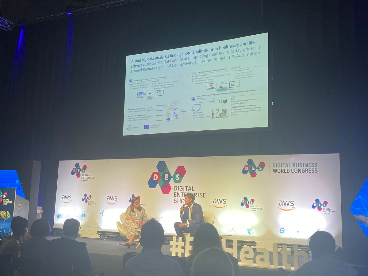DASH_umcg's tweet photo. Interesting presentations today at @DES_show. DASH member Rosa Verhoeven is representing our educational project #AIProHealth at the conference in Mรกlaga and was also one of the speakers at a session on digital skills and education in healthcare today. #DES2022 ๐ https://t.co/KLOGckwsid