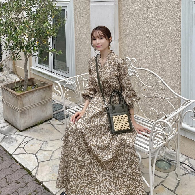 極美品✨ efla エフラ オーガニックコットンフラワーティアード