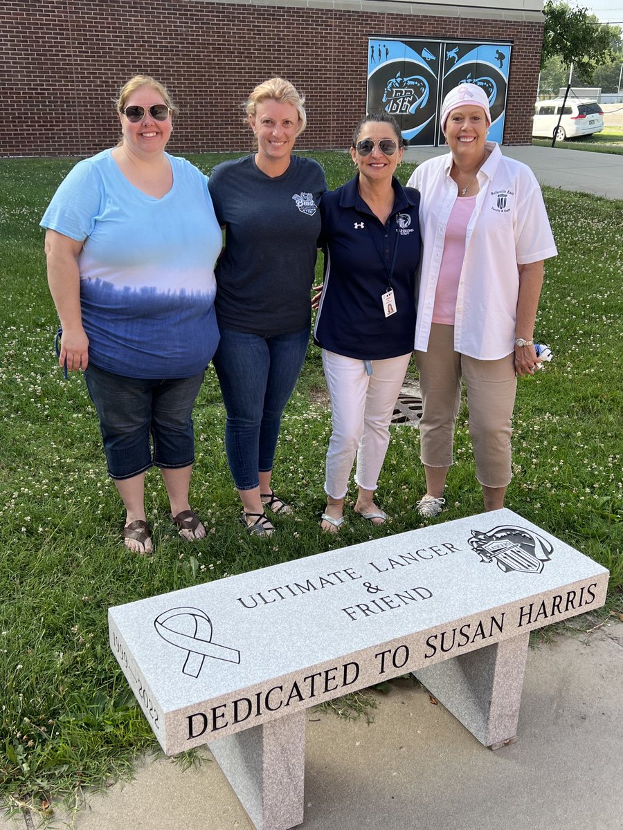 The “Ultimate Lancer” received her bench this morning!  Thank you SO much to all who donated to get this done for her.  A special thank you to our secretaries who made this happen, especially Lindsey Owens, Crystal Paulik, &amp; Barb Hermann!  Weiss Monument for the win!