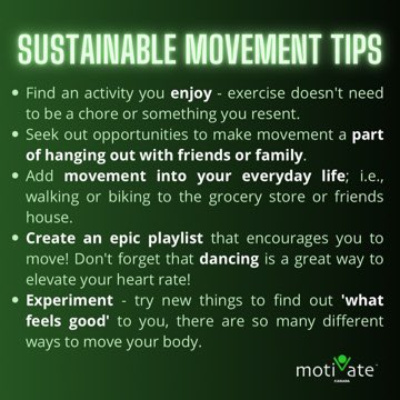 MotivateCanada's tweet photo. Here are a few sustainable movement tips ๐ช๐ป ๐โโ๏ธ ๐ด ๐ง๐ผโโ๏ธ ๐บ! #FindWhatFeelsGood #Movement #PhysicaActivity @ParticipACTION https://t.co/ZqJf0lA0dZ