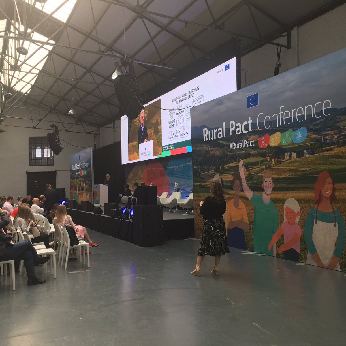 PAndriot's tweet photo. @ReseauRTES présent à la rural pact conférence à Brussels 
Mobilité, santé. Services , transition écologique…. Prendre en compte les enjeux du rural par une politique dédiée … l@ESS n est jamais loin https://t.co/NLXoOdXNUD