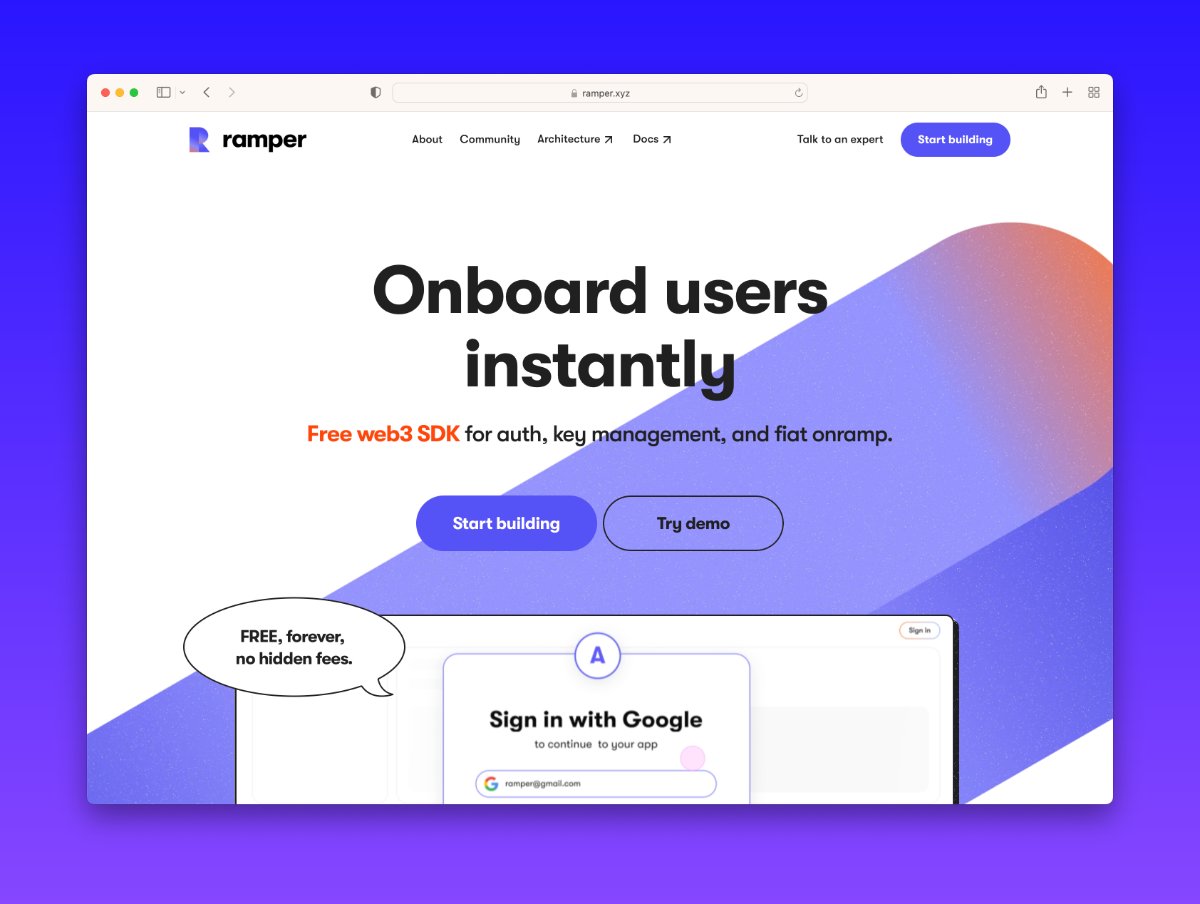 framer's tweet photo. Anothering amazing startup launching their site with Framer. Great job by the team at @ramper_xyz 
https://t.co/kFFivOXIbZ

Looking to launch a site for your startup? Hit us up → https://t.co/21VMvBynVz https://t.co/BQkHmKzbcr