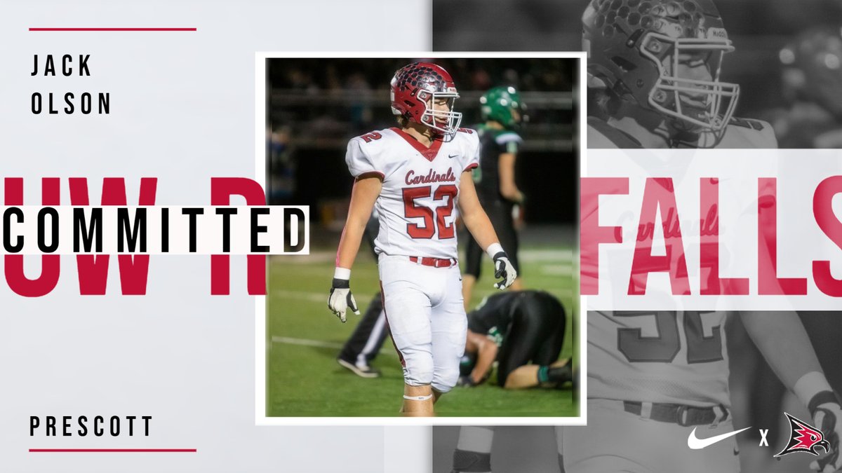 UWRFFootball's tweet photo. We add another to the trenches from a #PipelineProgram with Prescott High School DL Jack Olson! #StrikeFirst #2OARWITHU2 https://t.co/GdzuAIMXNM