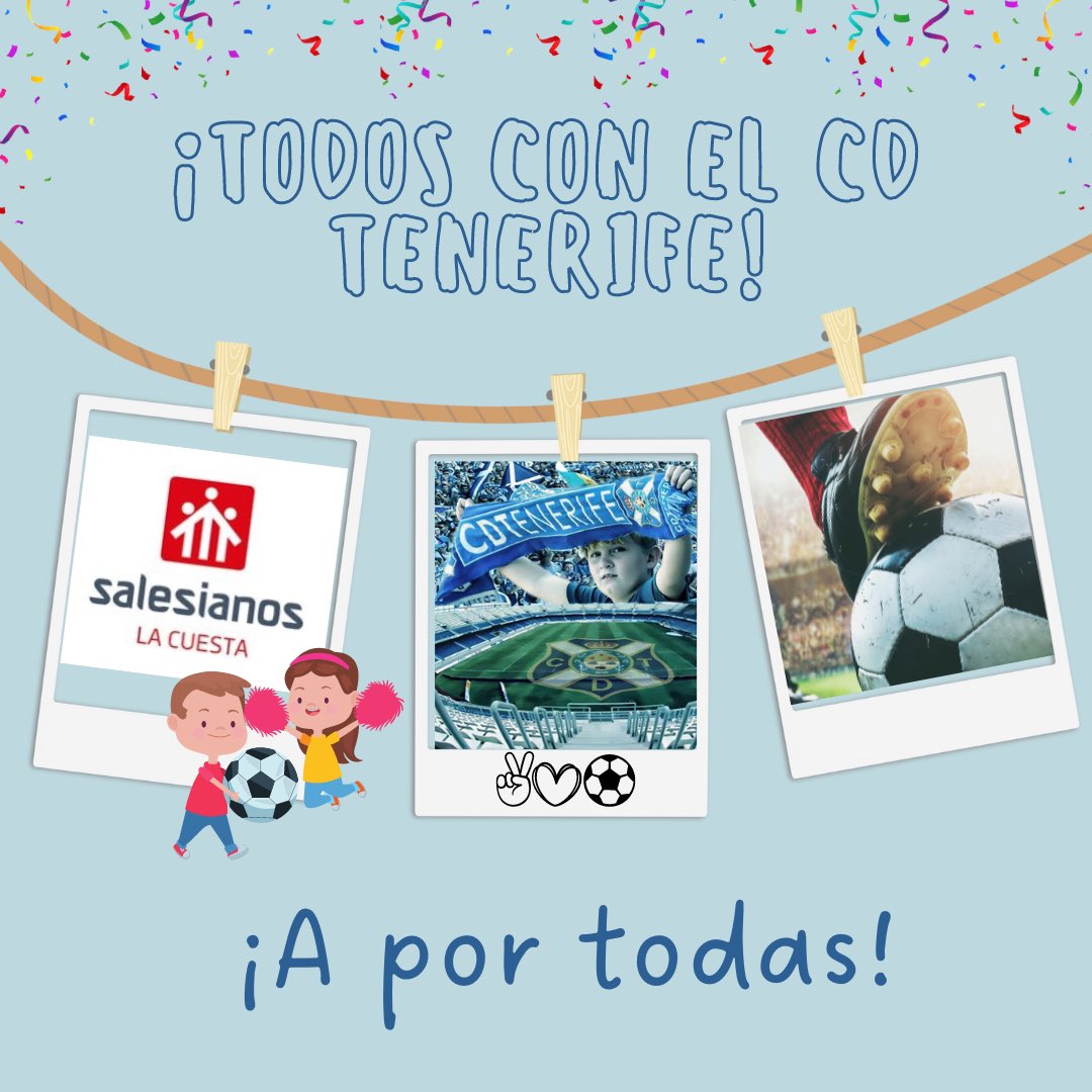 salesianosLC's tweet photo. 💙🤍 Este viernes 17 de junio animamos a nuestros chicos y chicas a venir al colegio con alguna indumentaria del @CDTOficial (camiseta, bufanda, banderas, etc.) para enviar un mensaje de ánimo a nuestro equipo⚽️

#NosMueveLaEsperanza https://t.co/YUht6X9jLS