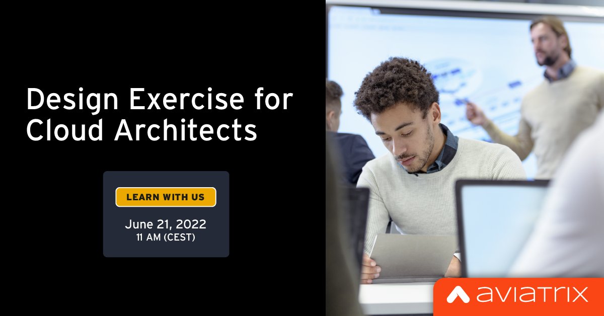 Design a networking architecture that meets the requirements of a real-life scenario. Don't miss this unique 1-hour interactive experience live June 21 at 11 a.m. CEST.

Register here: pages.aviatrix.com/webinar-design…

#aviatrix #cloudnetworking