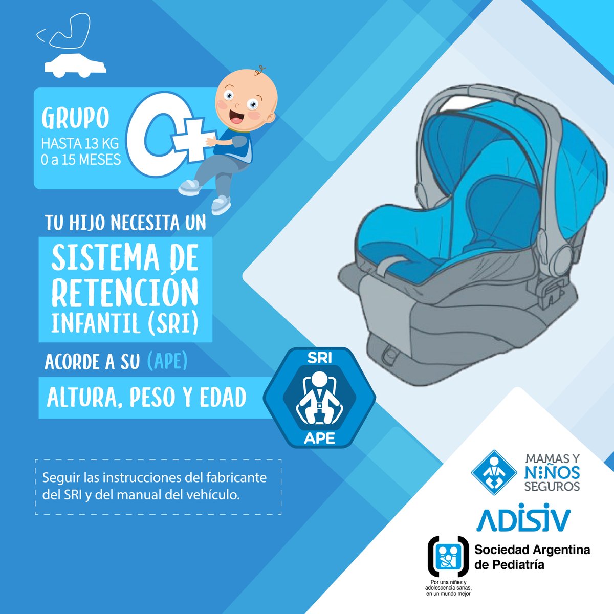 Nuevas placas 📑
Fines de semana largos? Vacaciones? En la ruta, en la ciudad, en calles urbanas, en zonas rurales. Siempre!✋
Sillas de Retención Infantil (SRI) 🚼
No dejes de ver nuestras redes, desde SAP te mostramos que SRI corresponde a cada edad...seguinos