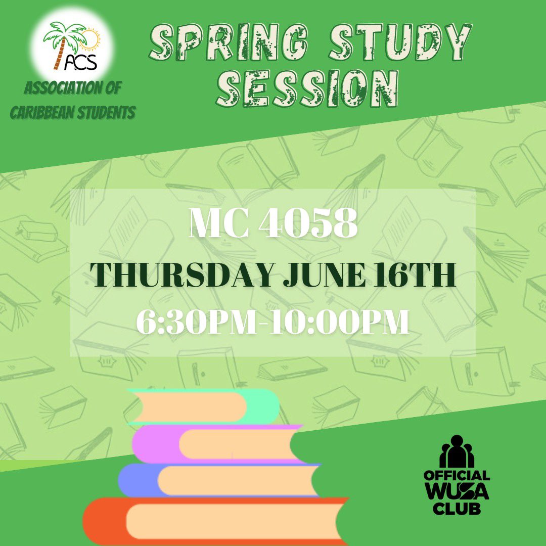 We know it’s that time of the term where you’re stressing about midterm exams!📚

Gather your friends and come out to our study session tomorrow! 

Snacks and refreshments will be provided☕️

🗓Thursday June 16th 
📍MC 4058 
⏰6:30pm - 10:00pm