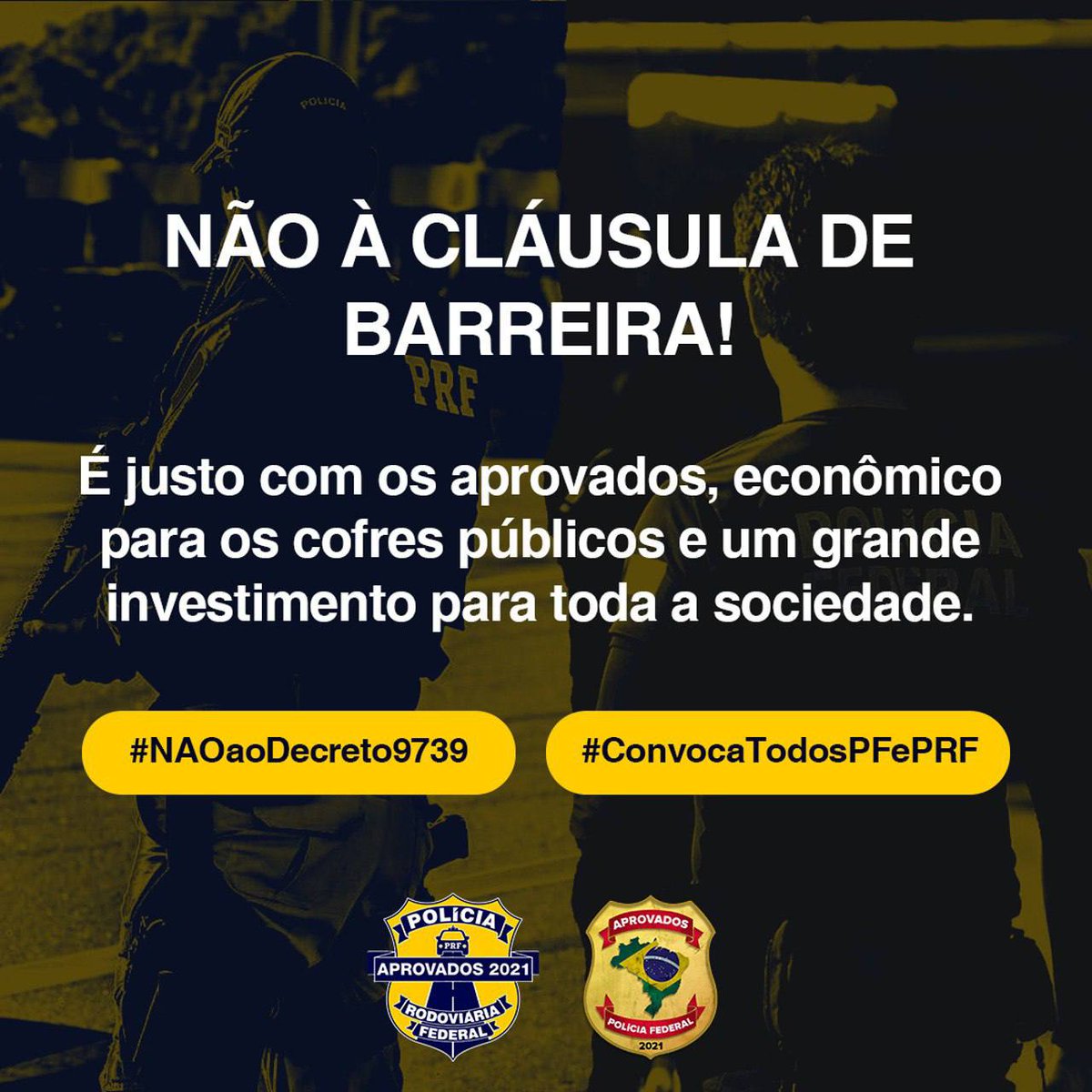 CamposNaysa's tweet photo. Os aprovados precisam continuar na luta. Não haverá gastos com o afastamento da cláusula de barreira.@andersongtorres 
@jairbolsonaro
 @SGPresidencia
 @JusticaGovBR @marceloguaranys
 @MinEconomia
#NAOaoDecreto9739
#ConvocaTodosPFePRF https://t.co/73fuap0Zc4