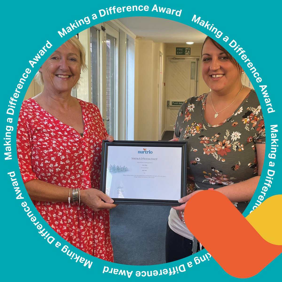 ItsNurtrio's tweet photo. May’s Making a Difference Award goes to Samantha Shutt! An early bird keeping the team chirpy and motivated before most have even had their morning coffee! 🐤☕️ https://t.co/2DYiEI3TUE