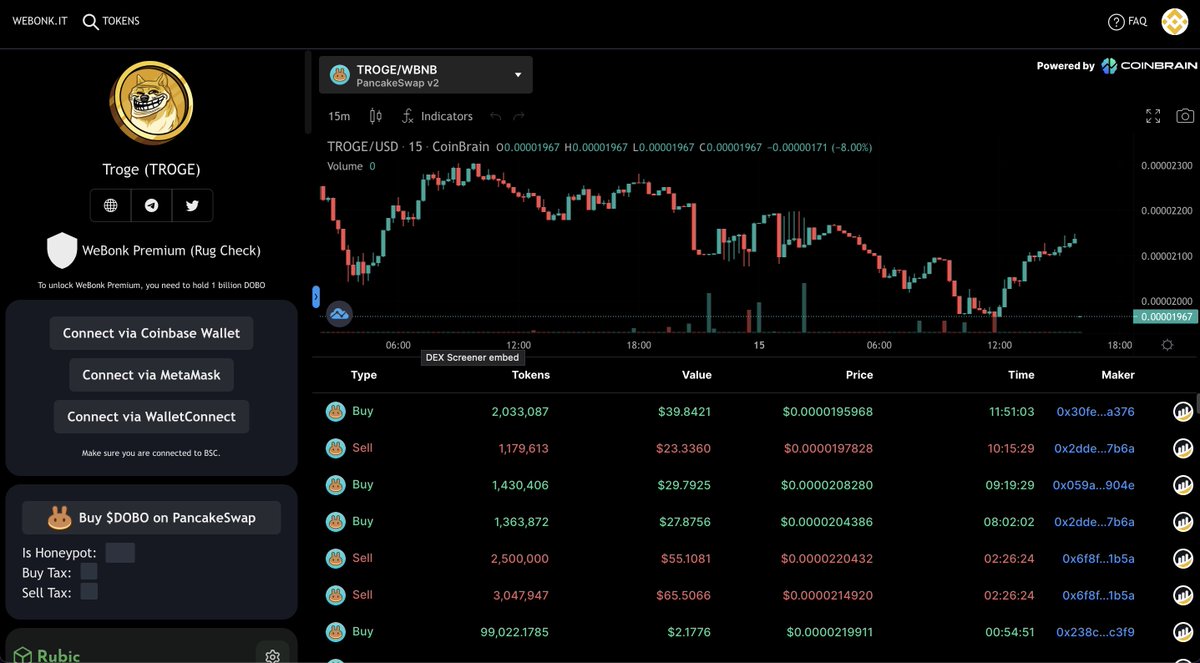 WeBonk has another update 🎉
We fine-tuned the token page (chart &amp; details)
Great accessibility update for mobile version also.
webonk.it

#webonk #memecoins #memetokens #memetools #memetech #dogebonk
